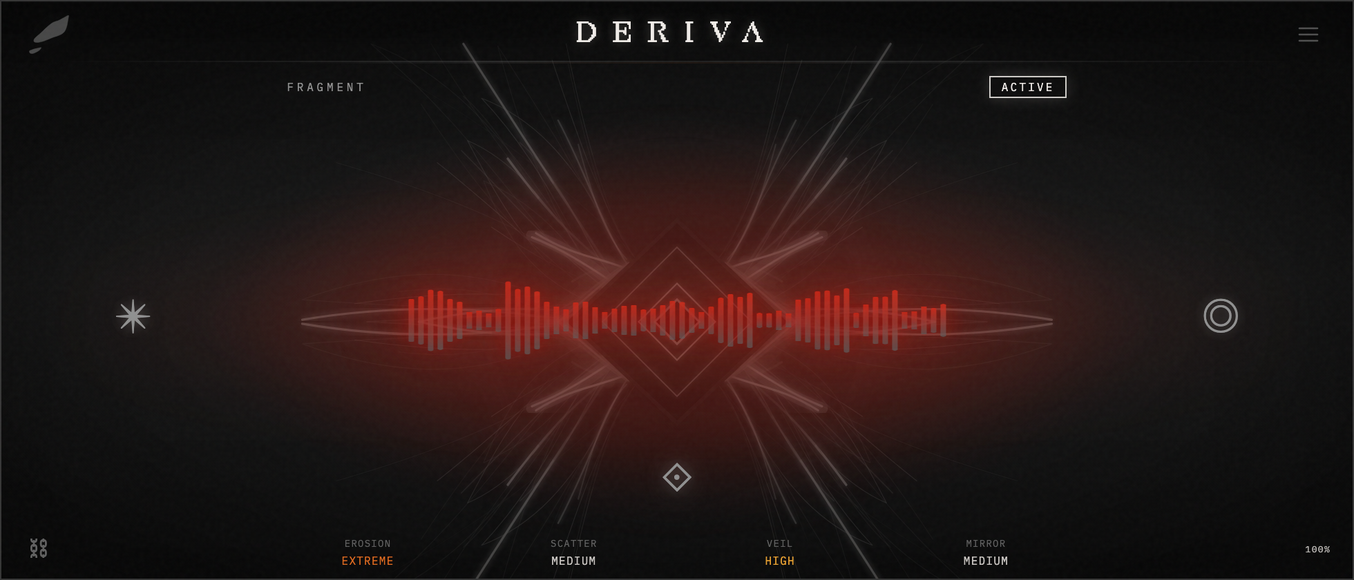 DERIVA interface with an active Fragment and the four processing Engines visible.